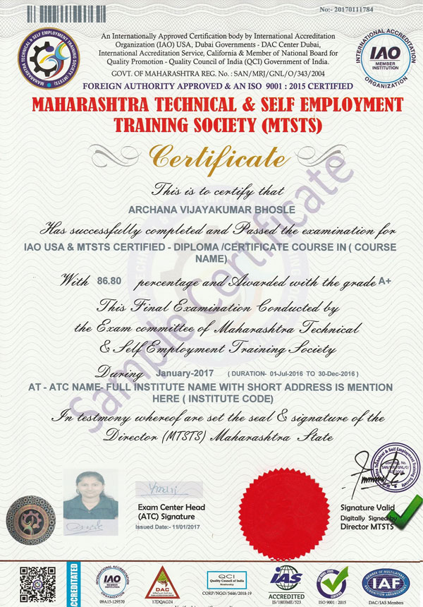 sample certificates mtsts maharashtra india sample of certificates